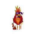 pitaya dragonfruit pirate with eye patch emoticon vector image