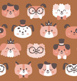 costume dogs seamless pattern vector image