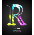 design light effect alphabet letter r vector image