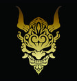 golden oni demon with beautiful patterns and horns vector image