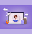 traveling on airplane planning a summer vacation vector image vector image