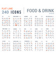 collection linear icons food and drinks vector image vector image