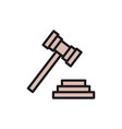 judge or auction hammer court gavel flat color vector image