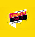 summer sale banner on yellow background vector image vector image