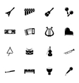 black music instruments icons set vector image