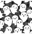 seamless halloween kawaii cartoon pattern vector image vector image