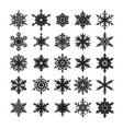 set snowflakes silhouette elements vector image vector image