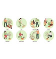 gardening compositions set vector image vector image