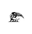 winged lion ancient emblems elements vector image
