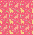 dino seamless pattern cute cartoon hand drawn vector image vector image