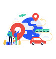 moving to another country - modern colorful flat vector image