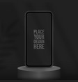 podium for smartphone presentation in black color vector image vector image