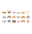 set of photo booth props masks wild vector image
