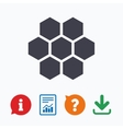 honeycomb sign icon honey cells symbol vector image