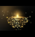 luxury gold happy diwali indian lights festival vector image