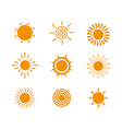 sun icons set vector image