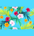 tropical pattern with green palm leaves vector image vector image