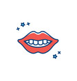 dental smile logo teeth whitening lips vector image