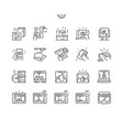 3d printing elements thin line icons vector image