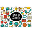 back to school icon set doodle style education vector image