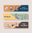 banner template with world radio day concept vector image