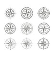 icon set with compass rose vector image