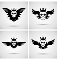 skull with crown and wings vector image vector image