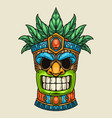 tiki totem detailed label colorful vector image
