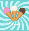 ice cream with mint sunburst vector image