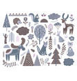 scandinavian forest fashion nordic graphic cute vector image vector image