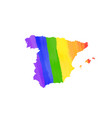 detailed spain country silhouette map in lgbt vector image vector image