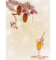 vintage background with christmas tree vector image