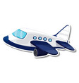 airplane cartoon sticker on white background vector image