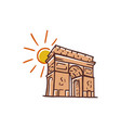 arc de triomphe landmark icon of paris france vector image