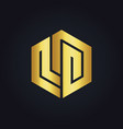 gold abstract technology shape business logo vector image