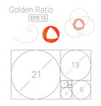 golden ratio template logo fibonacci vector image vector image