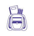 schoolbag with notebook and colors pencils vector image vector image