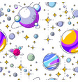 seamless space background with planets stars vector image