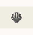 seashell silhouette for logo hand drawn stamp vector image