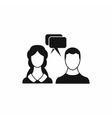 speech bubbles with two faces icon simple style vector image