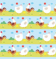 seamless pattern chicken family vector image vector image