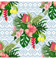 seamless pattern with tropical plants vector image vector image