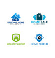 set house logo home shied designs vector image