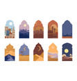 islamic windows mosque decorative window frames vector image