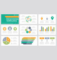 set orange green grey blue and turquoise vector image