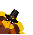 turkey pilgrimin on thanksgiving day vector image vector image