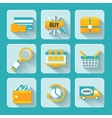 online shopping icons set vector image