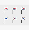 south korea flag icons set republic vector image