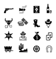 wild west icons vector image vector image