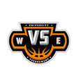 basketball vs sports logo emblem vector image vector image
